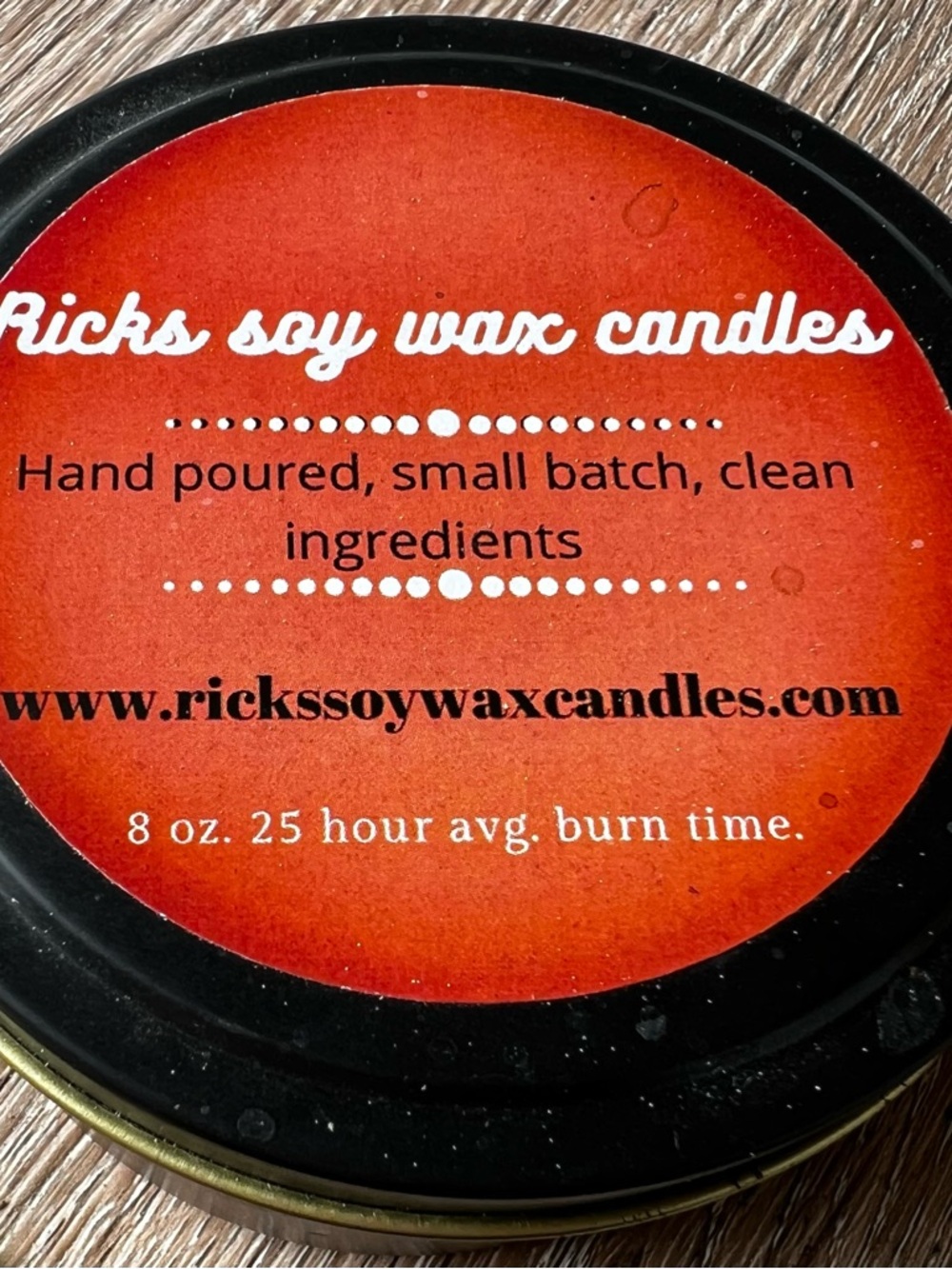 Red Tin Soy Candle - Hand-Poured